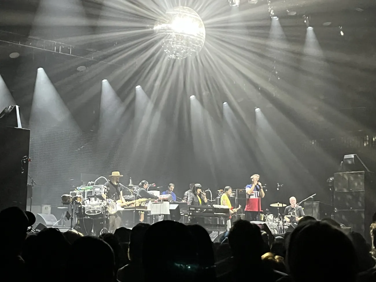 LCD Soundsystem on stage at The Armory.