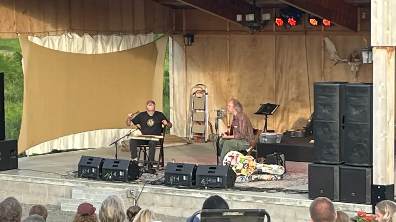 Charlie Parr on stage at Milk And Honey Ciders. 