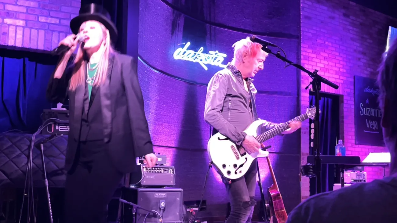 Suzanne Vega on stage at the Dakota. 