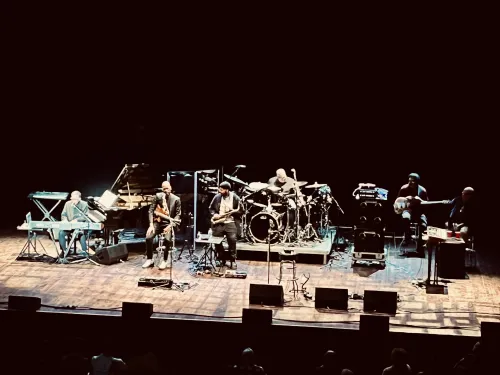 Herbie Hancock on stage at State Theatre. 