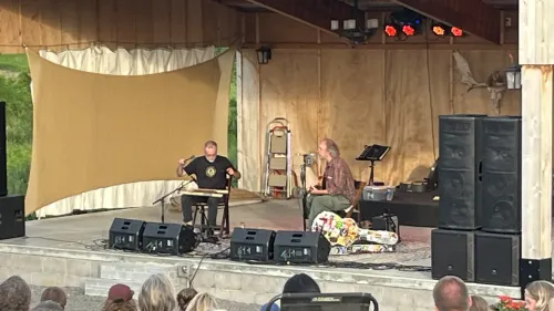 Charlie Parr on stage at Milk And Honey Ciders. 