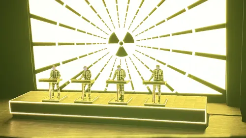 Kraftwerk on stage at the Orpheum Theatre. 
