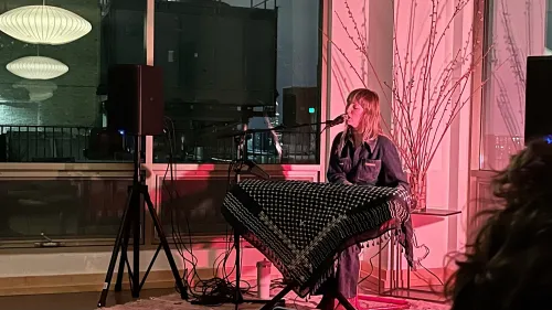 The Mynabirds at a small house show. 